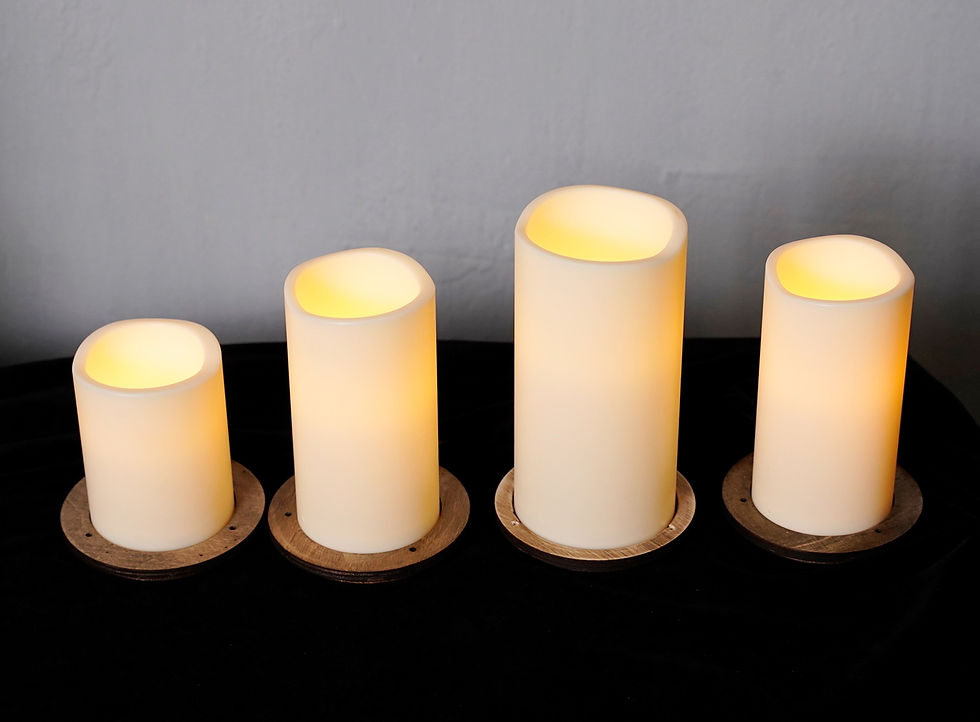 Thumbnail: four candles with built-in electronics
