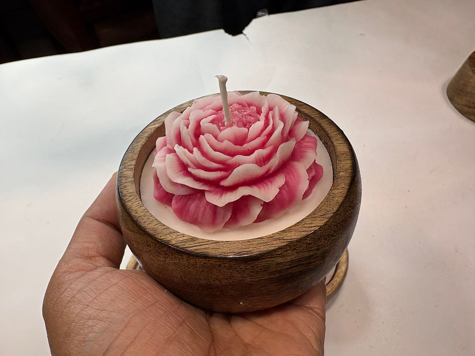 Thumbnail: Peony Shaded Rose in Wood 3 inch (One Unit)