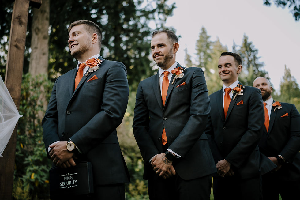 Groom's team during the ceremony.