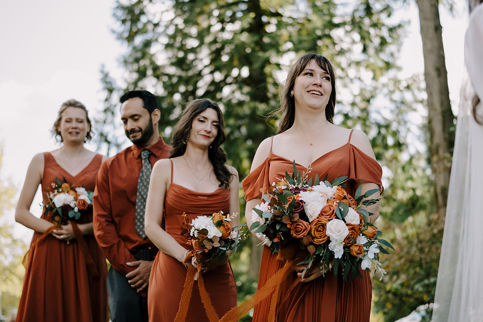 Bride's team during the ceremony.