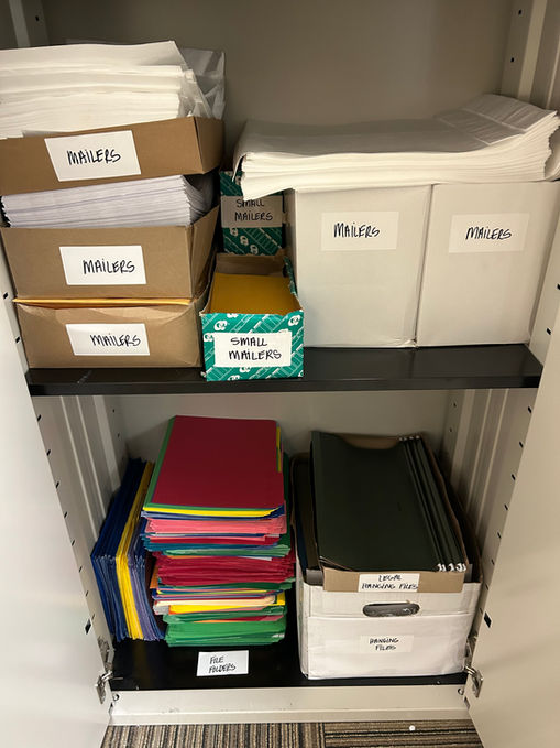 organized cabinet 