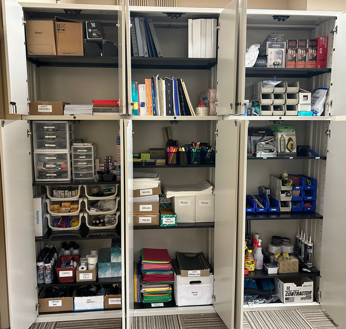 organized cabinet 