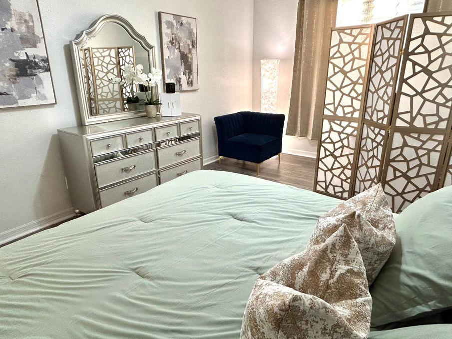 bed with pillows