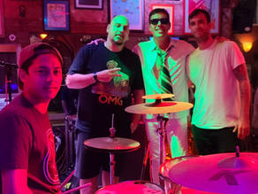 band members standing together