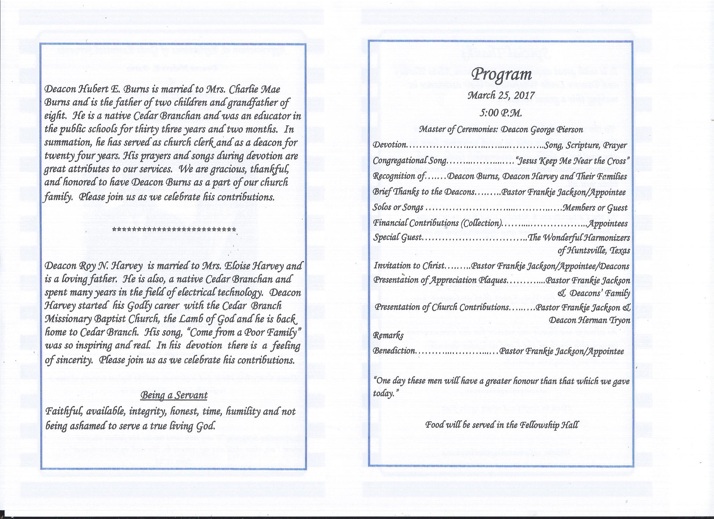 Appreciation Benefit of Hubert & Roy 3-25-2017 (1)