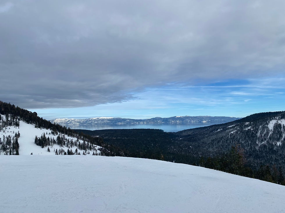 The view at the top of the Treeline lift on the Alpine Meadows side. Unbelievable!