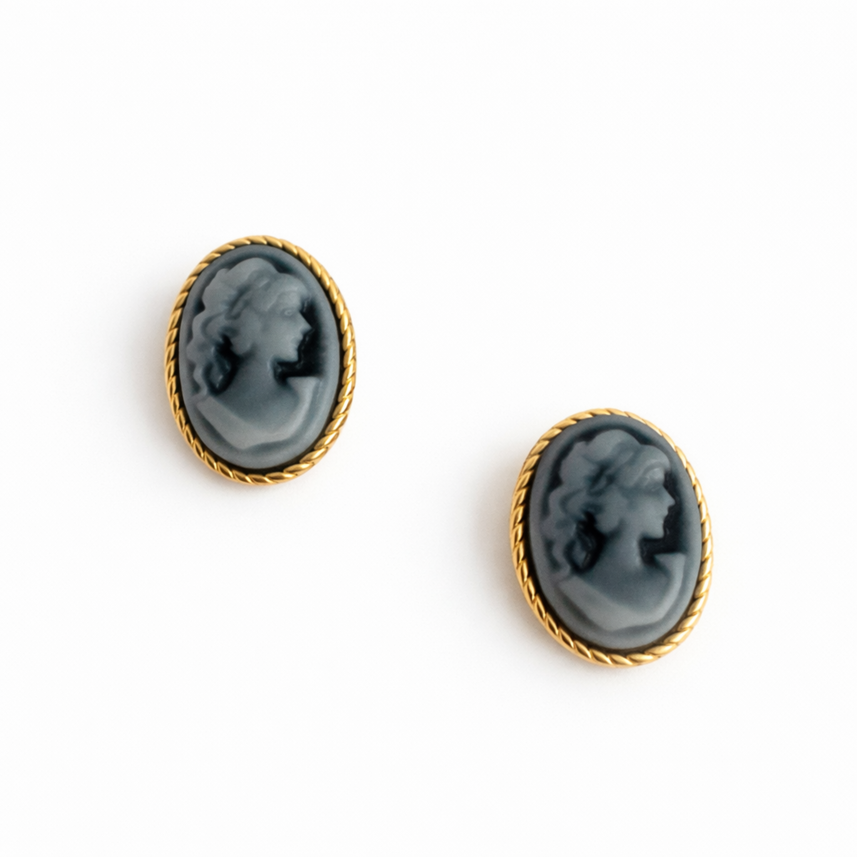 Black Cameo Silhouette Brooch – Classic Profile Design, Scarf Magnetic Brooch