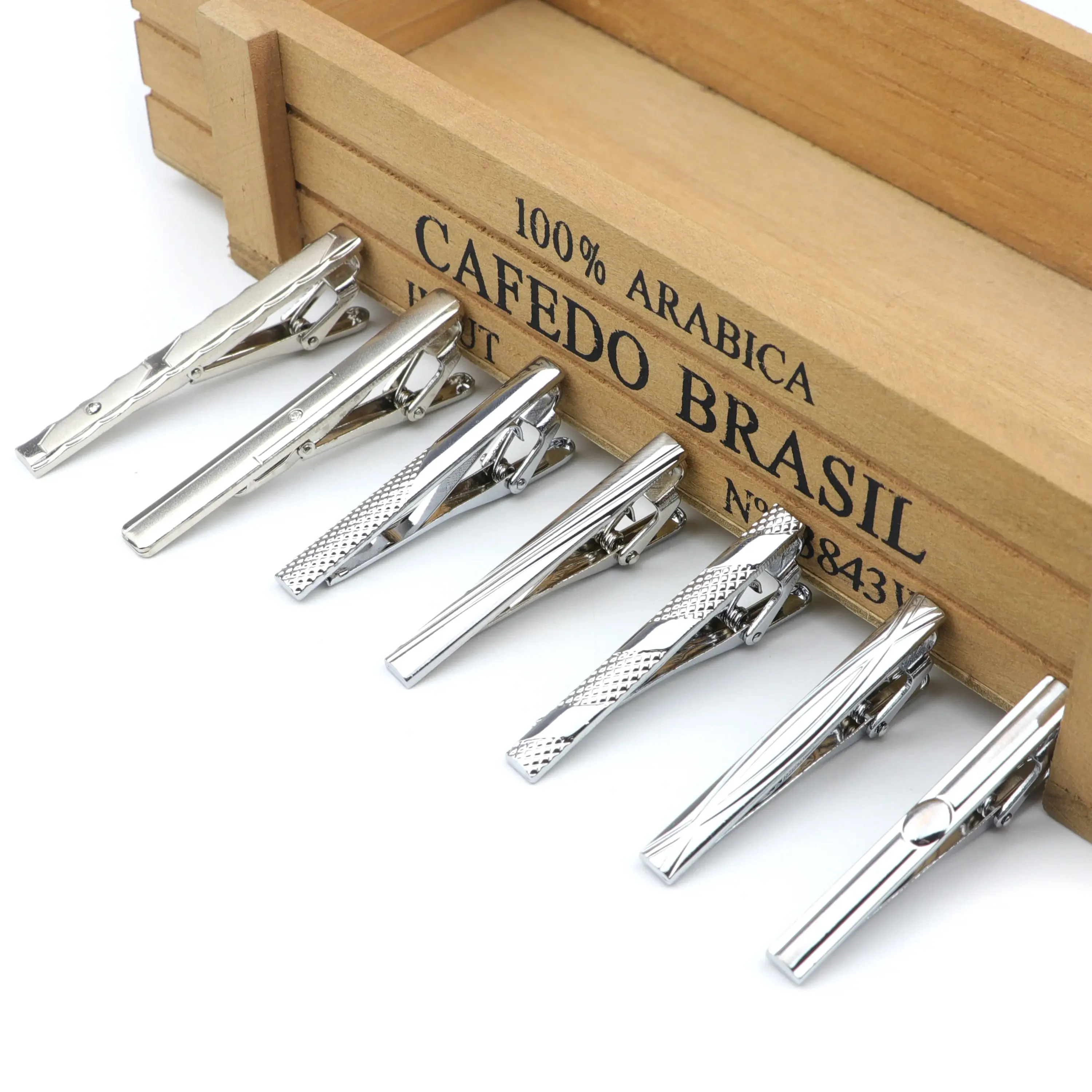 Men's Copper Alloy and Acrylic Metal Tie Clip Necktie Clamp
