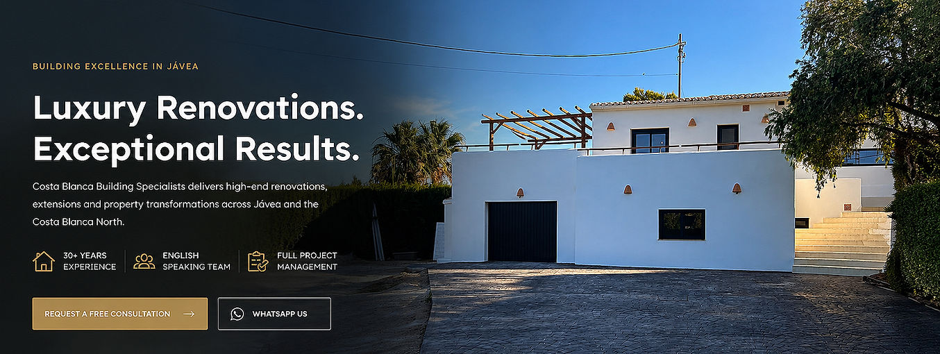 Luxury home extension completed by experienced builders in Jávea