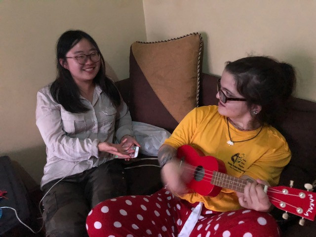 Sue and I singing some where over the rainbow and planning a house Kenya Idol