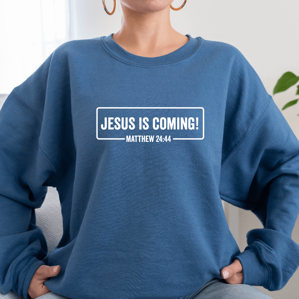 Thumbnail: Embroidered JESUS IS COMING Sweatshirt