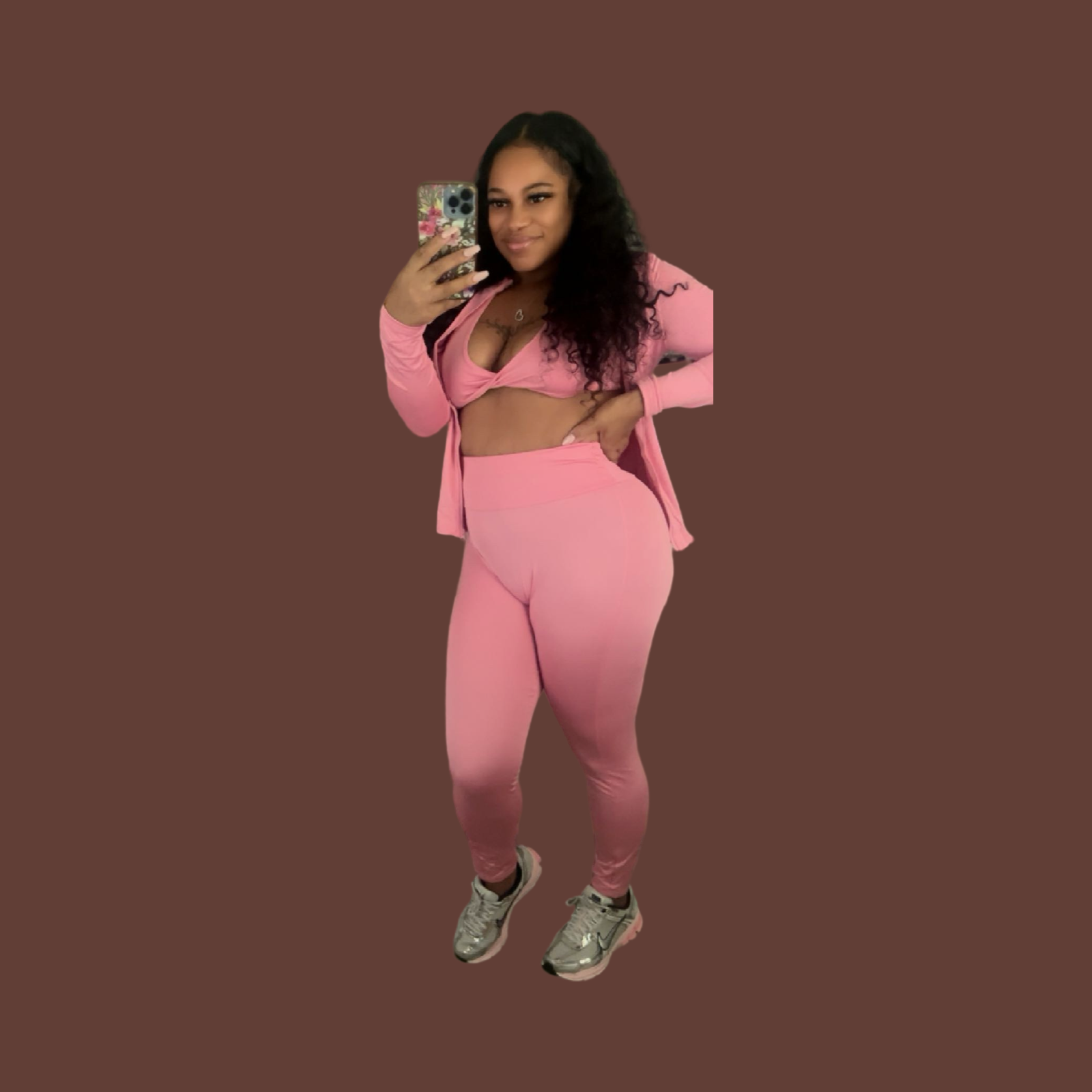 Solid Yoga Set 3 Piece- Pink