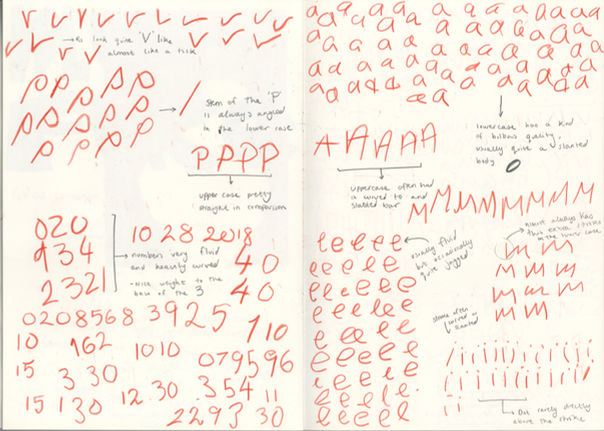 handwriting study alzheimers sketchbook font amber weir