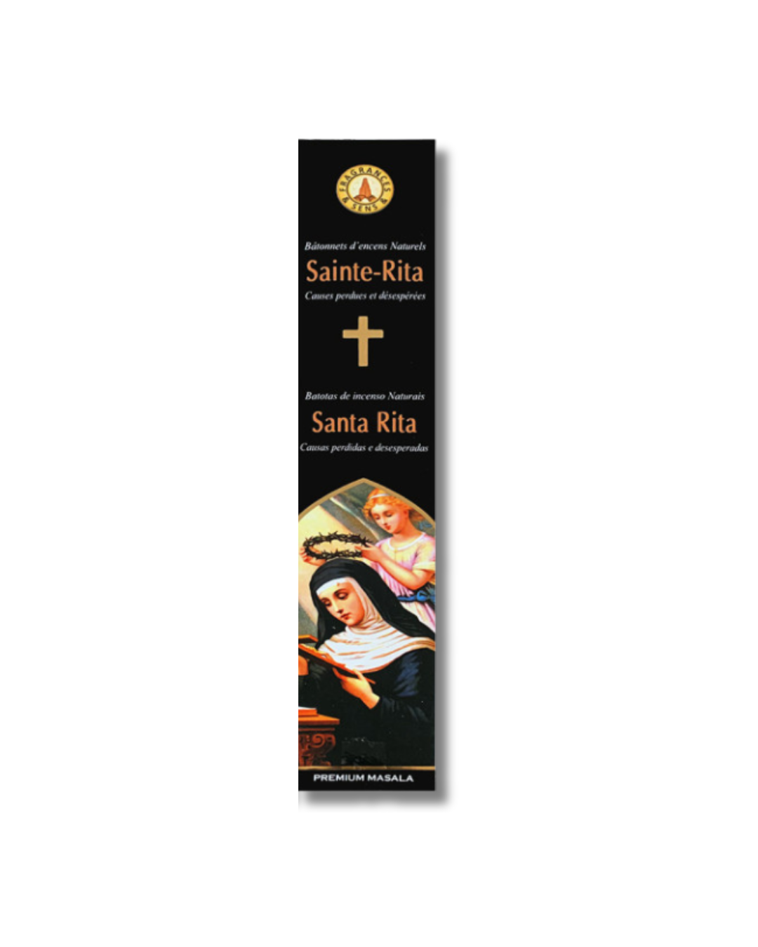 Paquet de 15 bâtonnets d'encens et une prière dédiée à Sainte-Rita