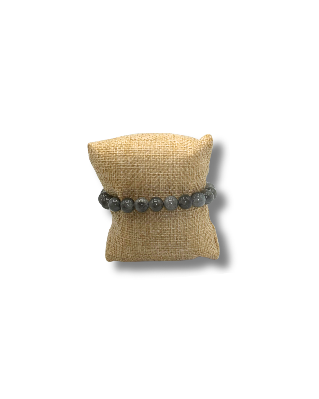 Bracelet de Labradorite taillée dans la roche brute. Assemblage sur fil élastique en nylon de haute qualité.