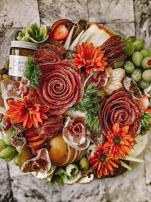 Round Cheese and Charcuterie Arrangement