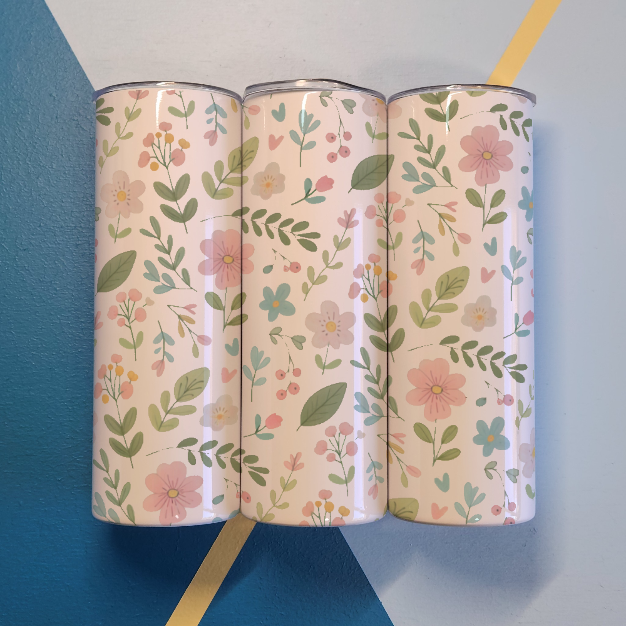 Floral Pattern Stainless Steel Tumbler 20oz