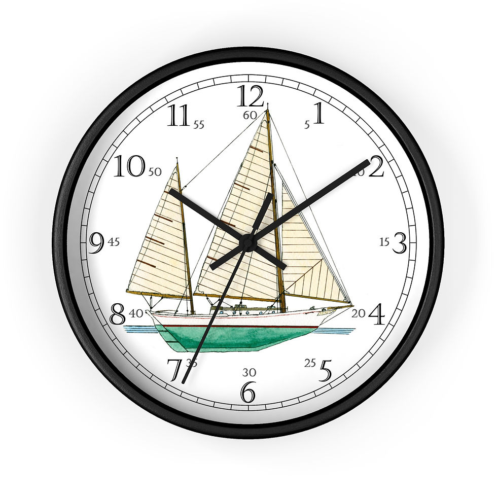 Radiant Star nautical clock with wooden frame