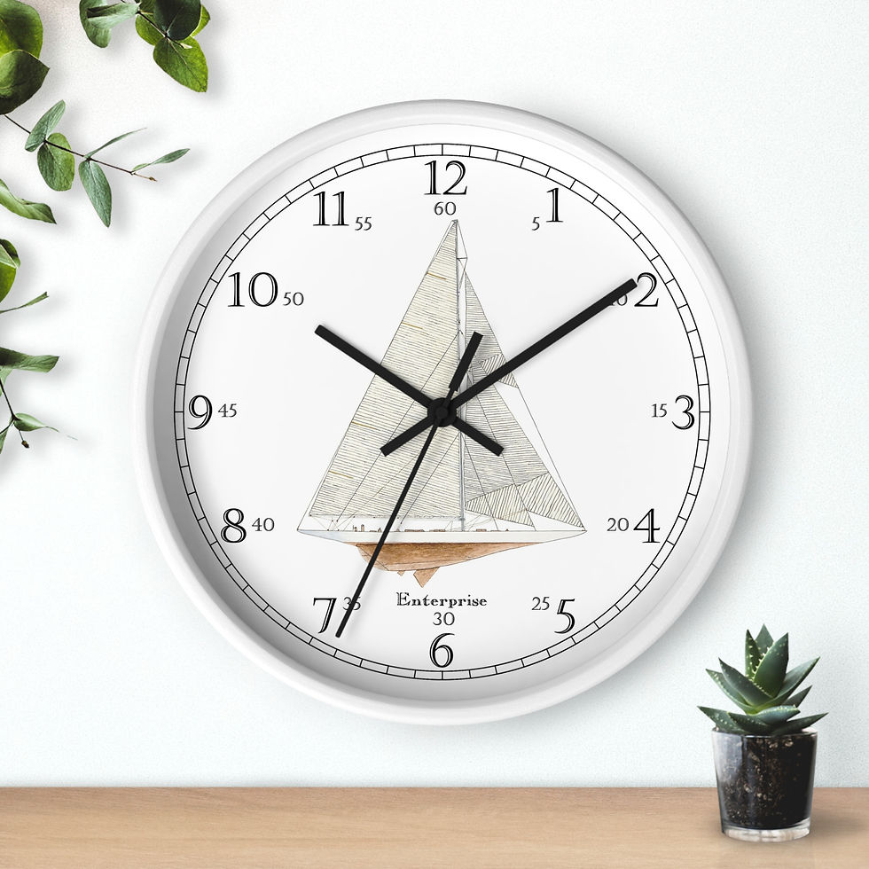 Thumbnail: Nautical wall clock featuring the yacht Enterprise