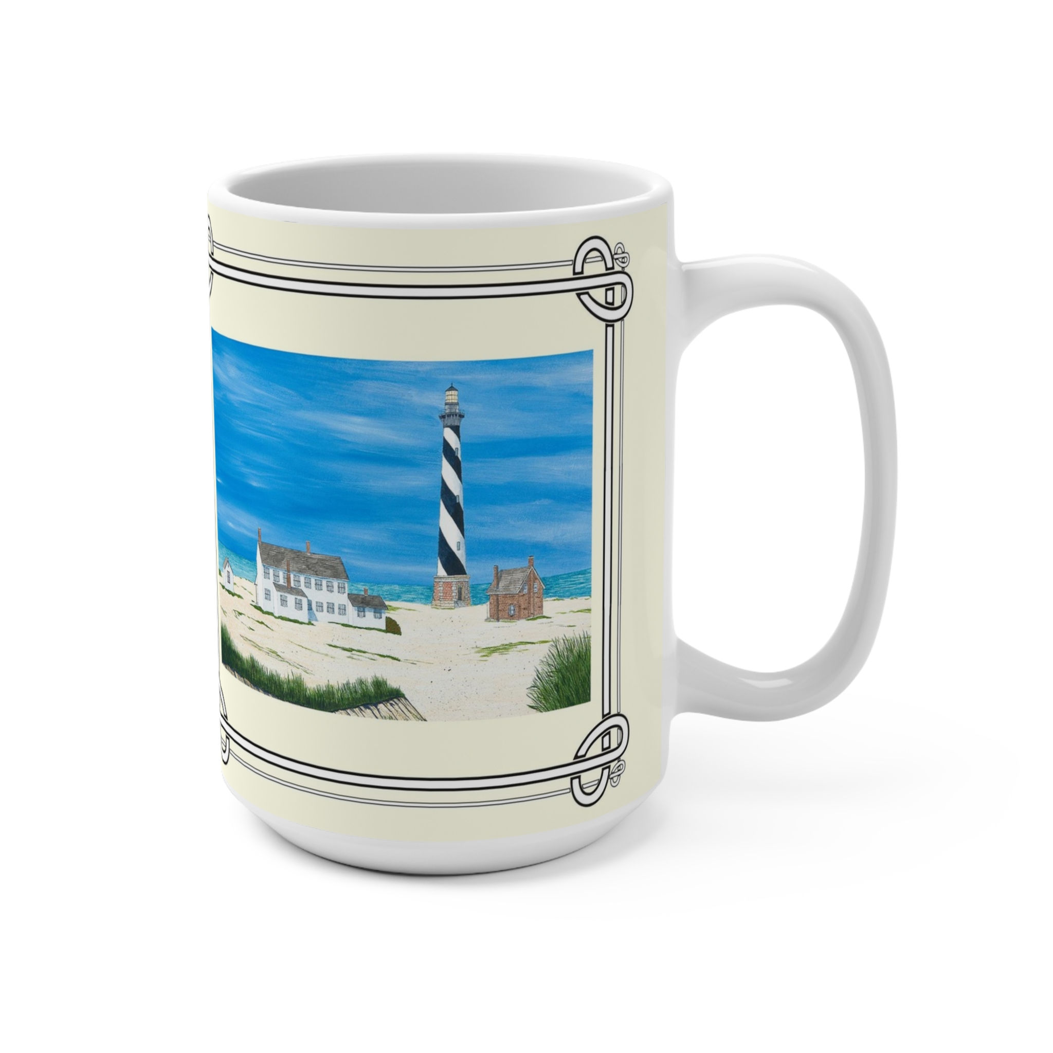 Cape Hatteras Lighthouse watercolor mug art