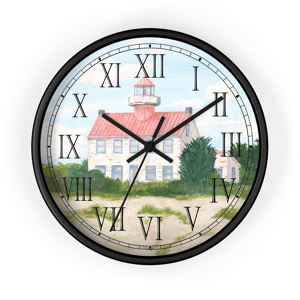 East Point Lighthouse-themed Roman numeral clock.