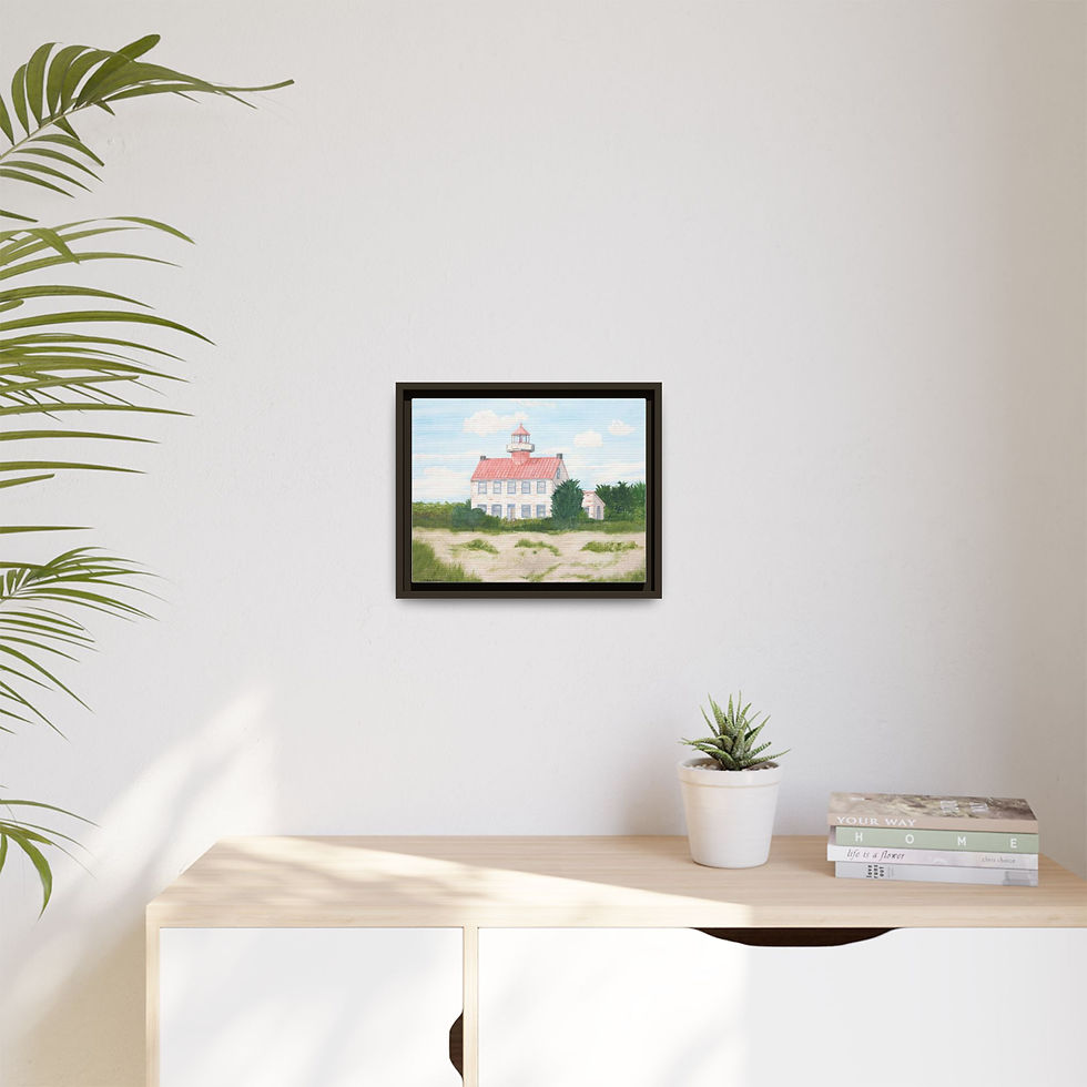 Thumbnail: East Point Light lighthouse clock with wooden frame