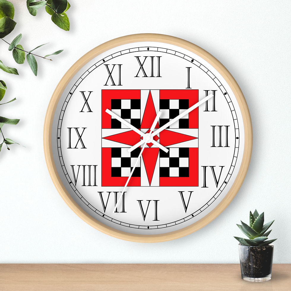 Thumbnail: Waverly Star Quilt Roman numeral Wall Clock