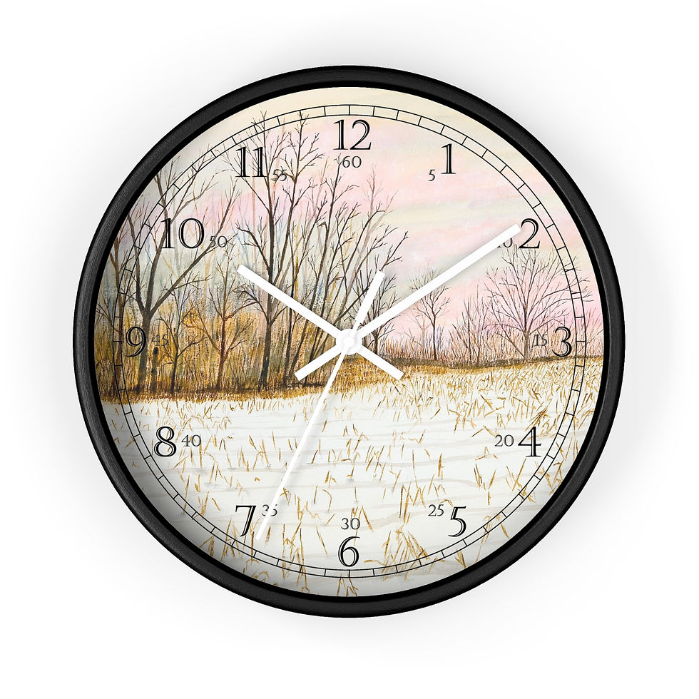 Thumbnail: Winter cornfield with early snow clock