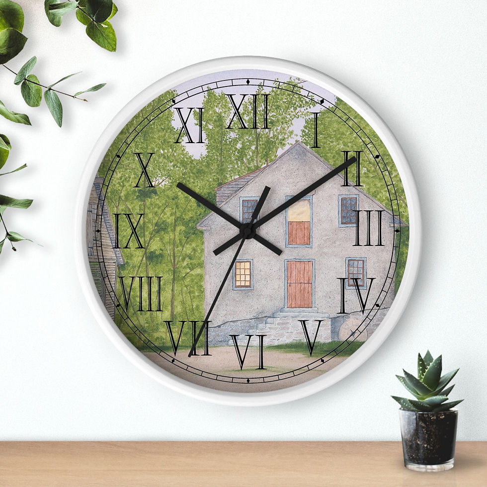 Thumbnail: Roman Numeral Clock with mill scene artwork