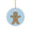 Thumbnail: Blue-iced gingerbread ceramic ornament on a frosty backdrop