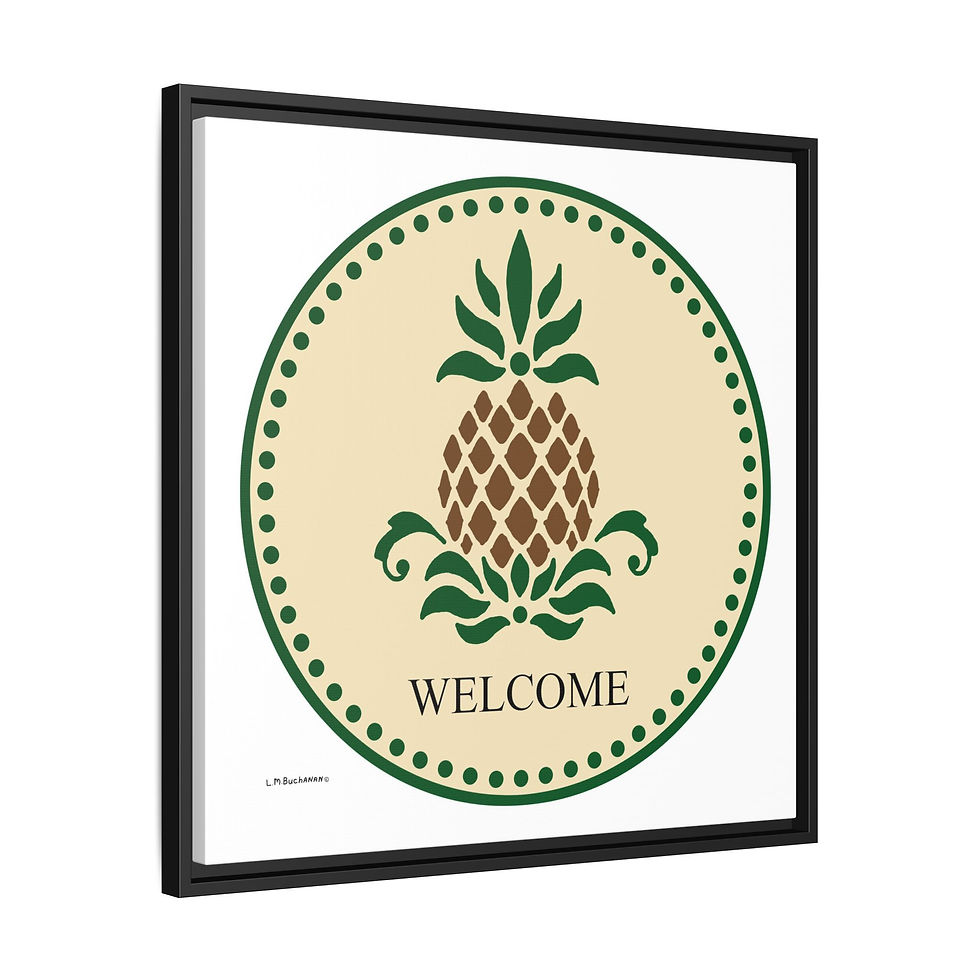 Thumbnail: Welcome pineapple folk art with eco-friendly pinewood frame.