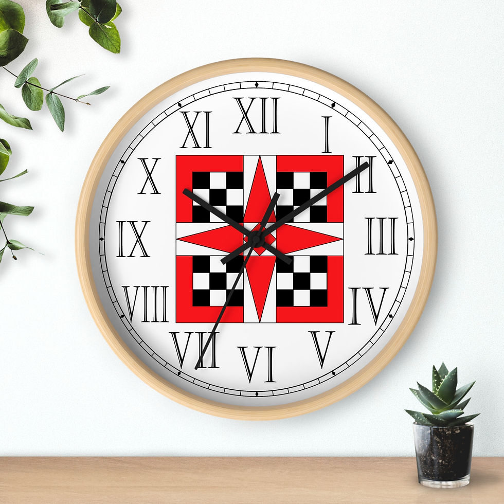 Thumbnail: Waverly Star Quilt Roman numeral Wall Clock