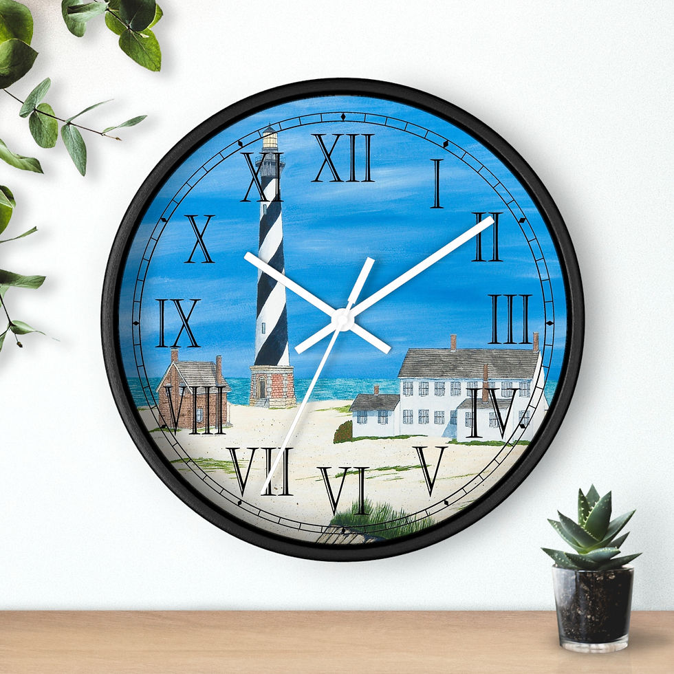 Thumbnail: Cape Hatteras Roman Numeral Clock with lighthouse design.