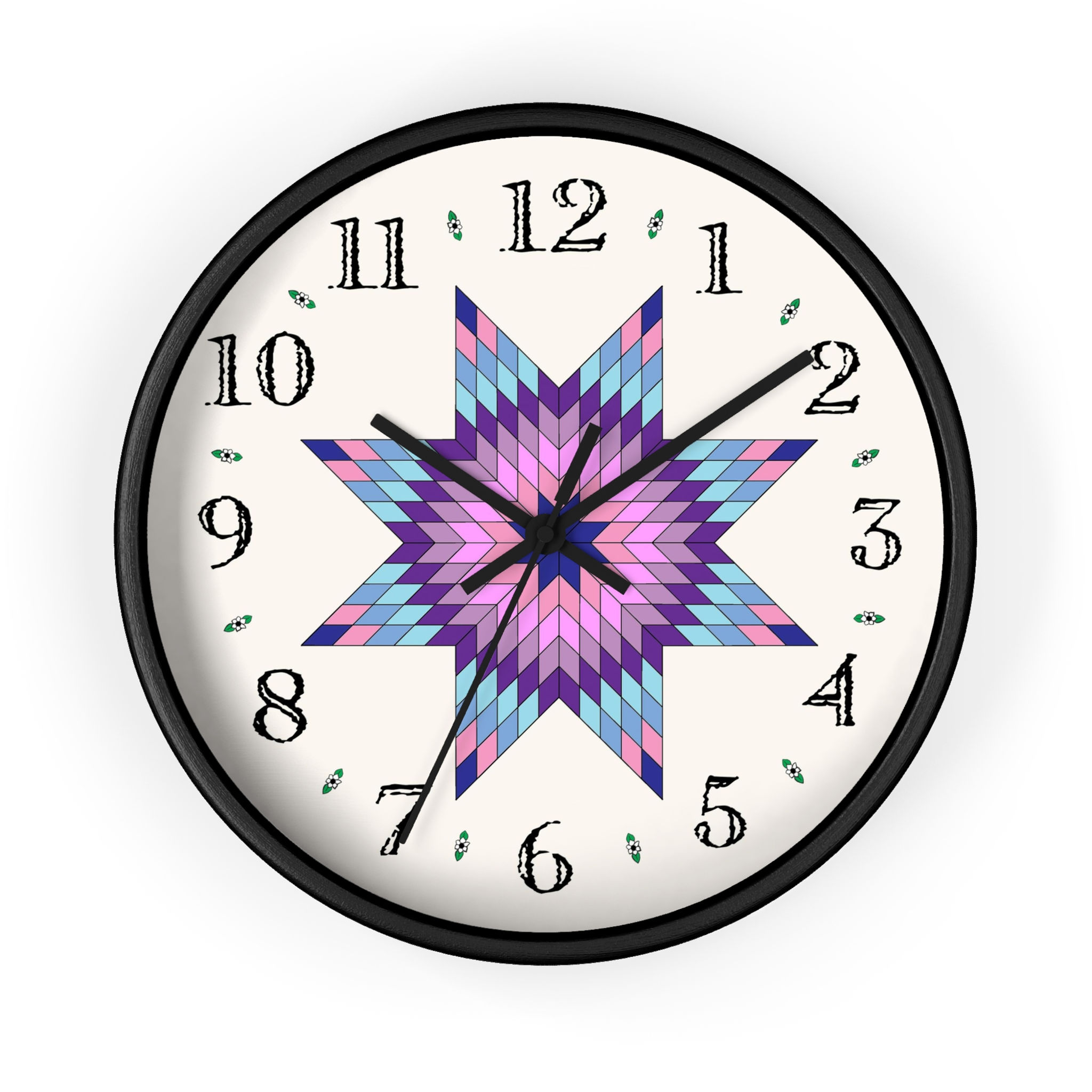 Star of Bethlehem quilt design heirloom clock