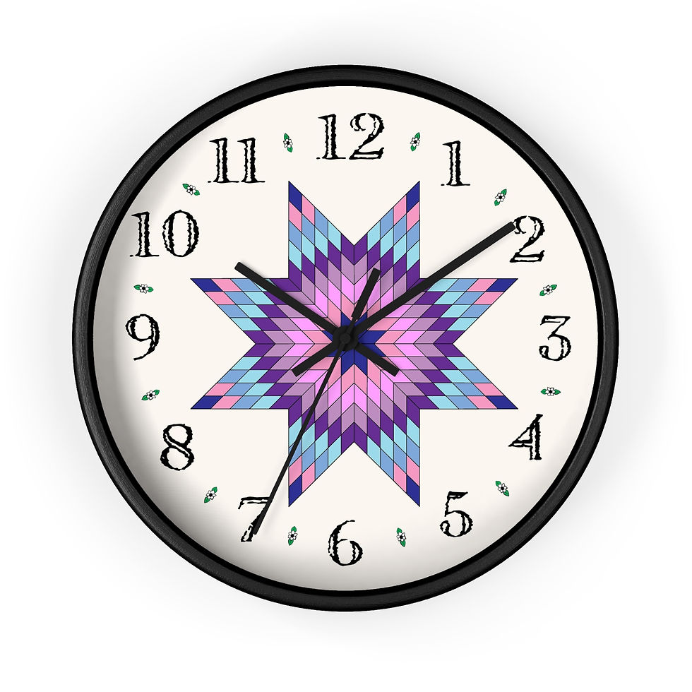 Star of Bethlehem quilt design heirloom clock