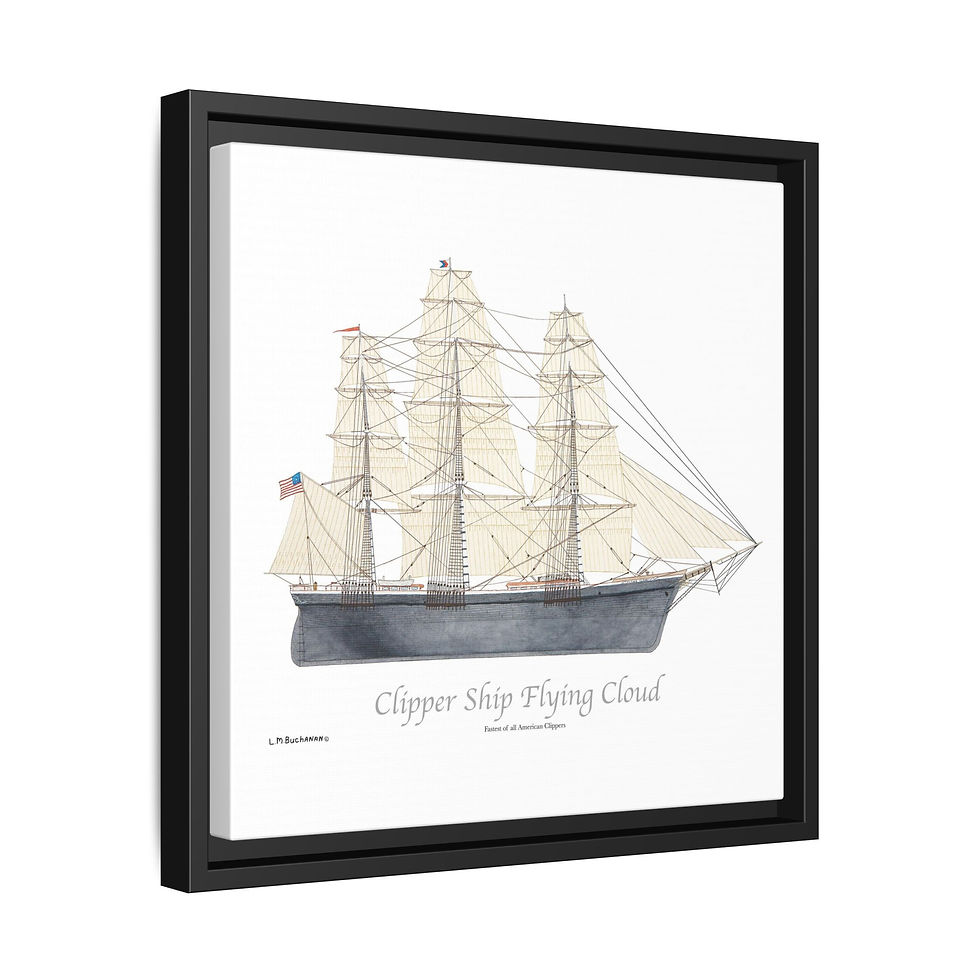 Thumbnail: Flying Cloud clipper ship framed wall art for home décor