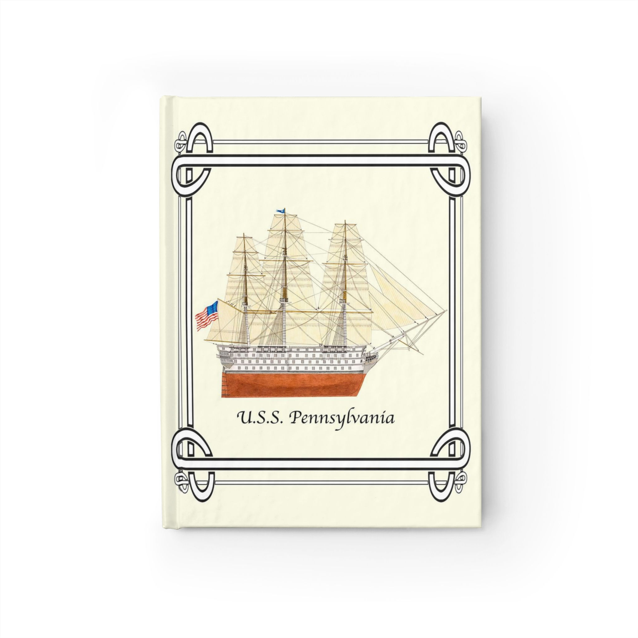 U.S.S. Pennsylvania watercolor journal cover design