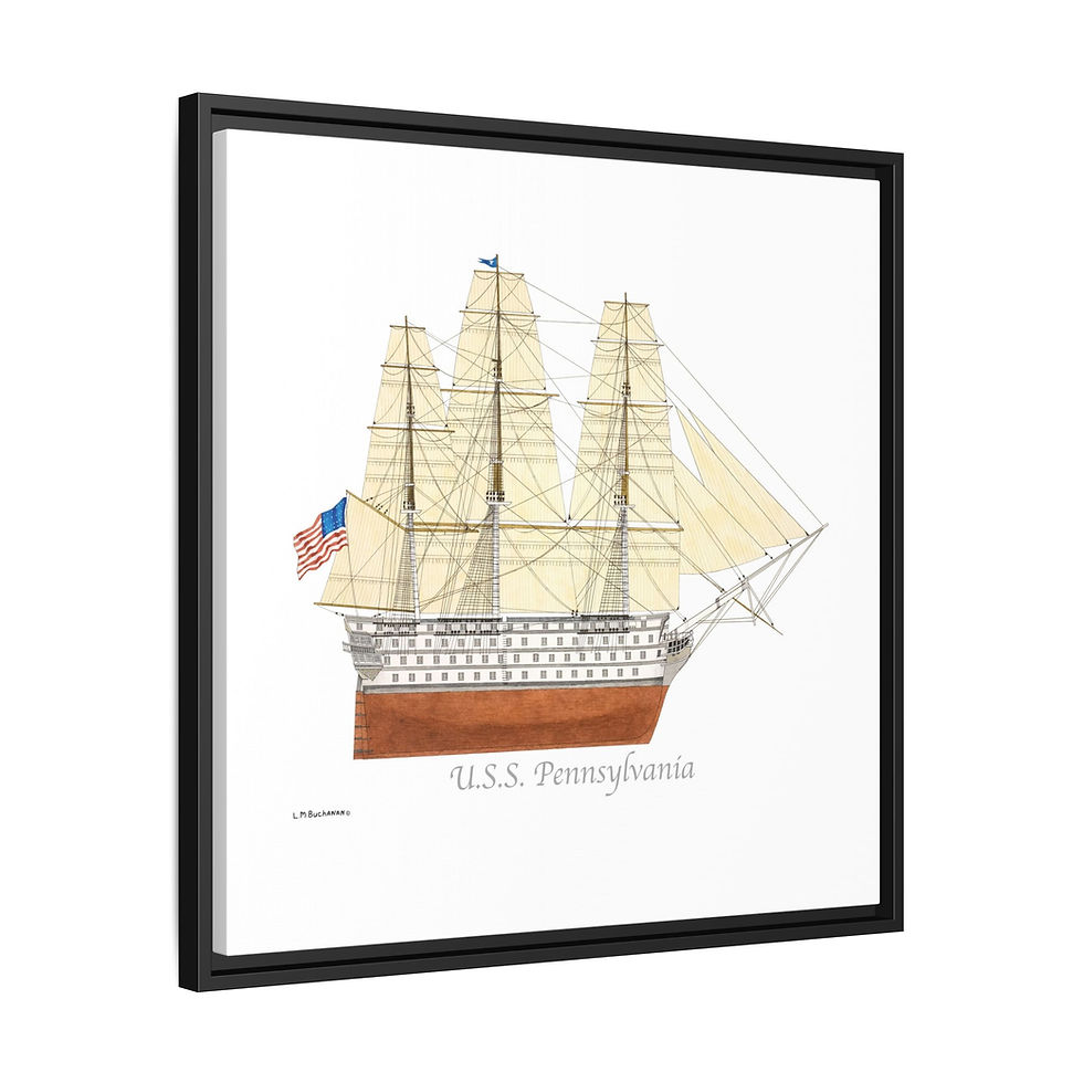 Thumbnail: History-inspired framed art of U.S.S. Pennsylvania's legacy.