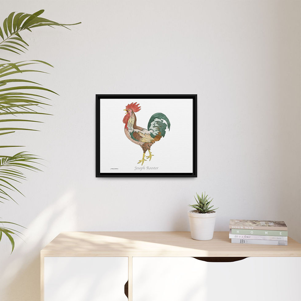 Thumbnail: Rustic rooster framed wall art with vibrant design.
