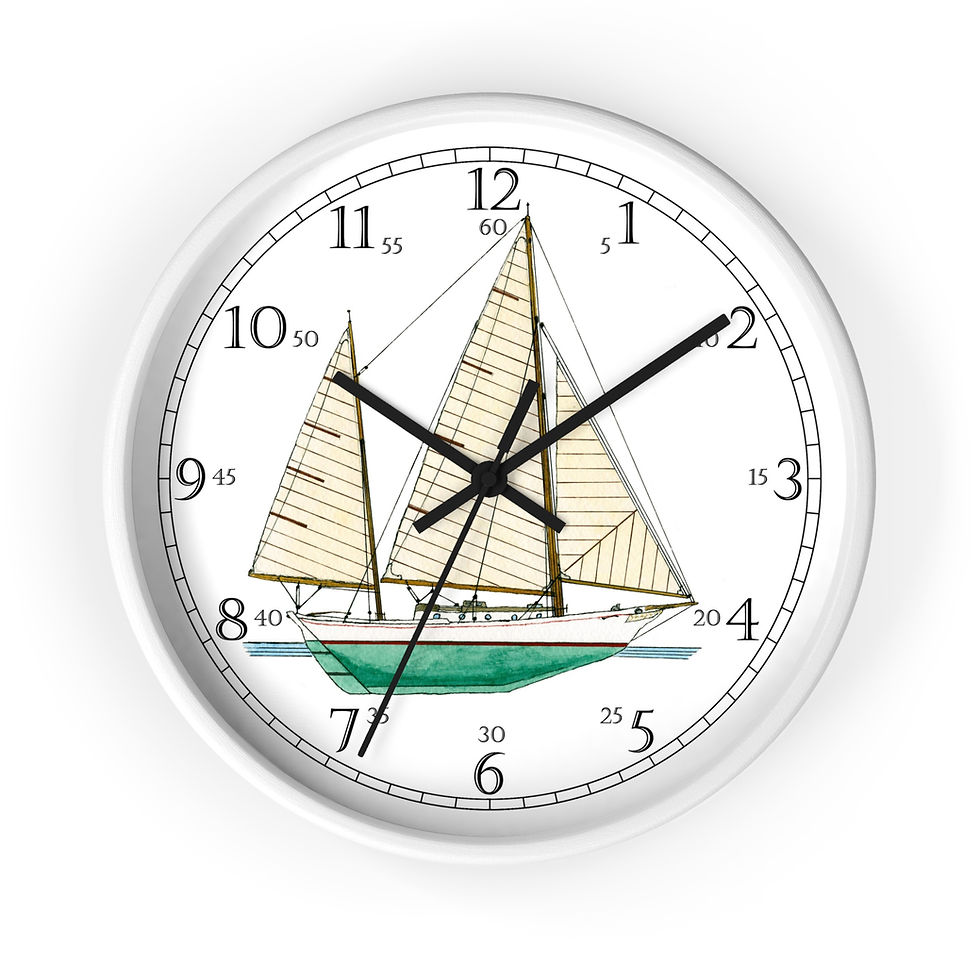Thumbnail: Radiant Star nautical clock with wooden frame