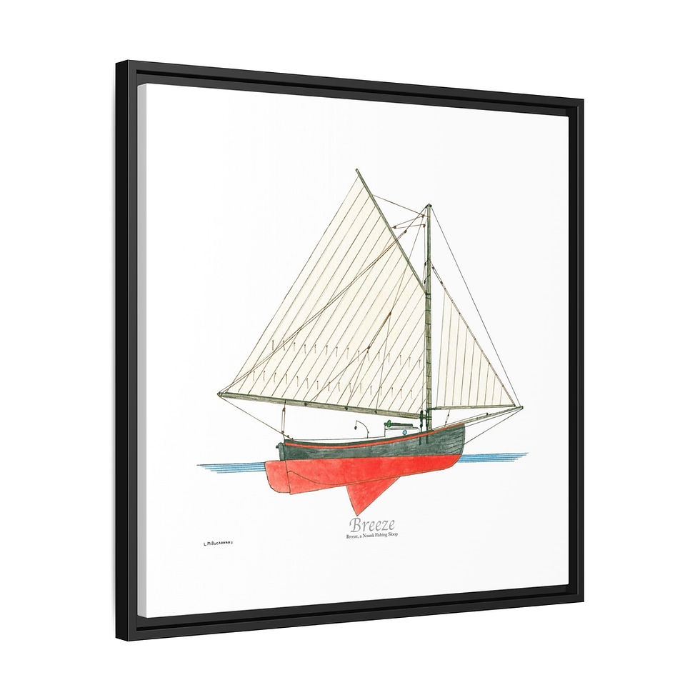 Thumbnail: Breeze framed nautical art featuring sailing sloop.