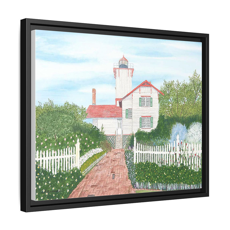 Thumbnail: Hereford Inlet Lighthouse art with pinewood frame