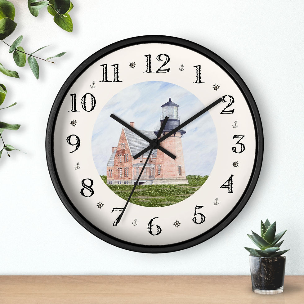 Victorian Lady lighthouse clock in wooden frame