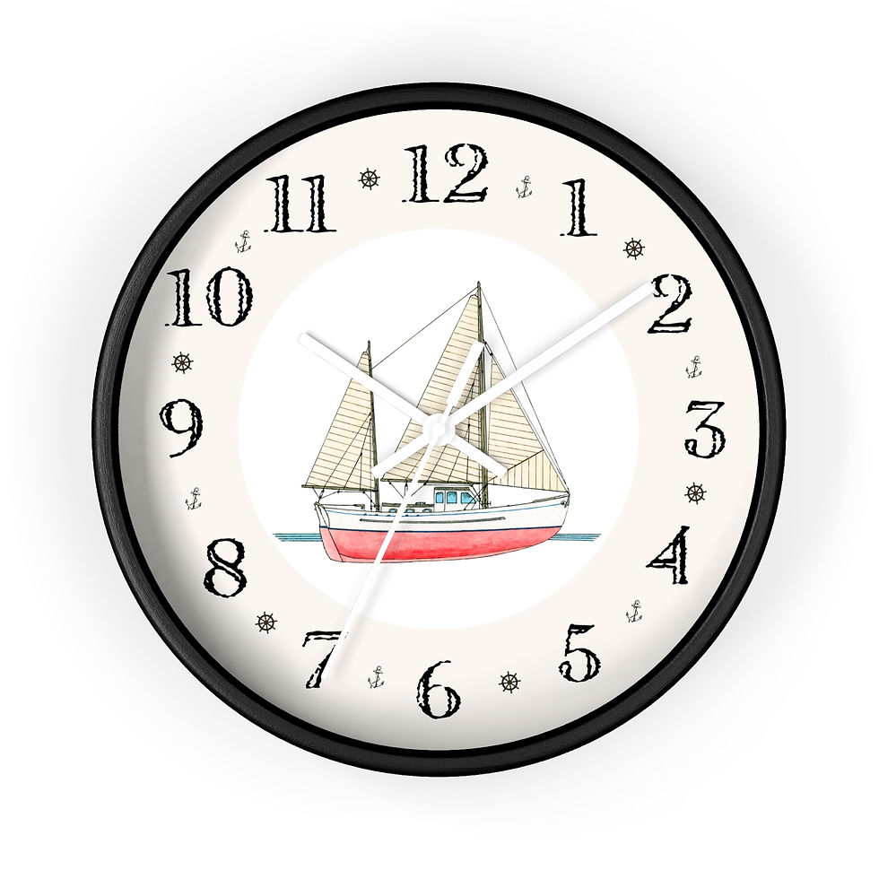 Thumbnail: Aurora nautical sailing clock with wooden frame