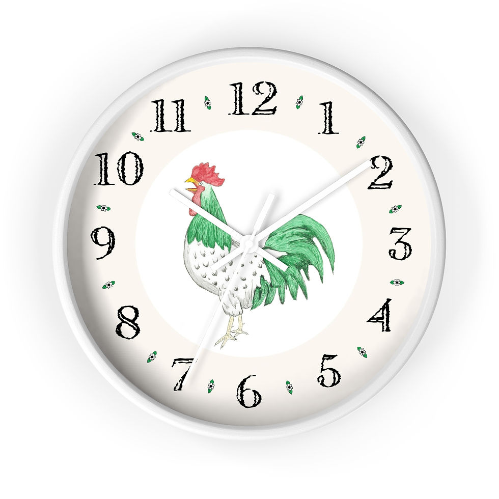 Thumbnail: Henry Rooster Heirloom Designer Clock with wooden frame