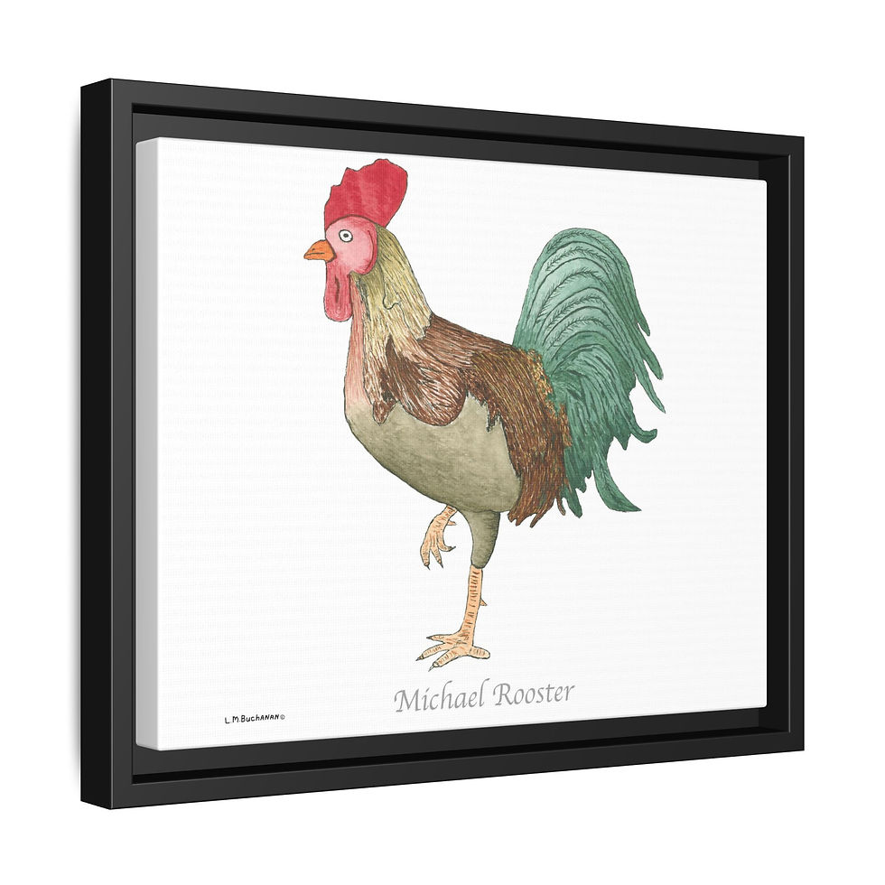 Thumbnail: Michael Rooster Framed Wall Art, rustic home decor print.