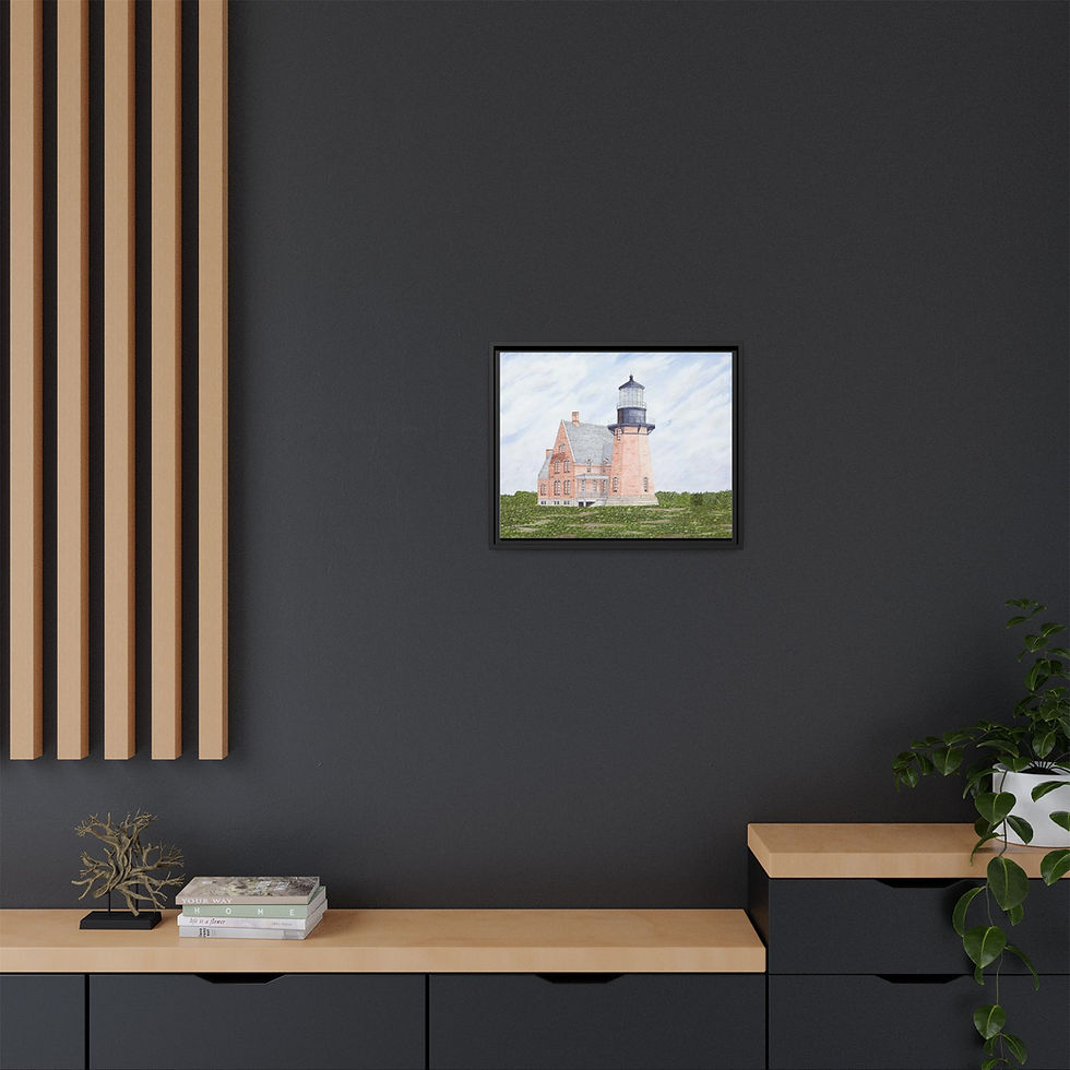 Thumbnail: Victorian Lady lighthouse framed wall art canvas print for homes.