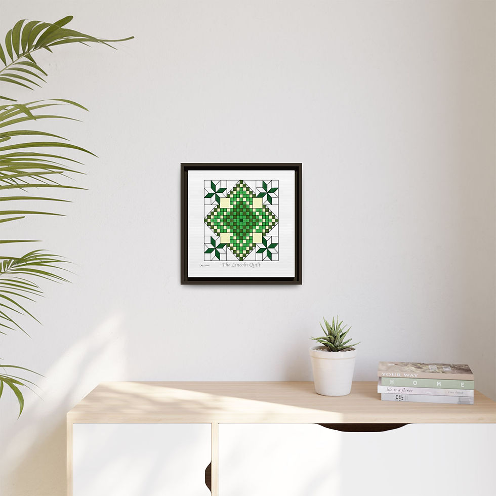 Thumbnail: Quilt pattern wall art with colorful diamond design