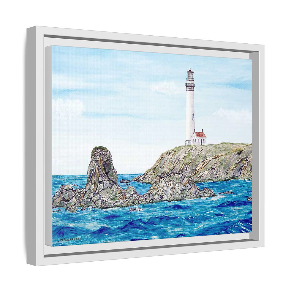 Thumbnail: Pigeon Point Lighthouse framed watercolor wall art
