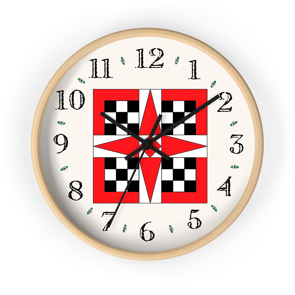 Thumbnail: Waverly Star Quilt Design Heirloom Clock